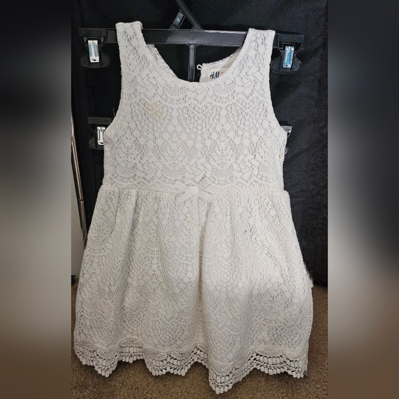 H&M Cream Lace Kids Dress with Bow - Picture 1 of 1